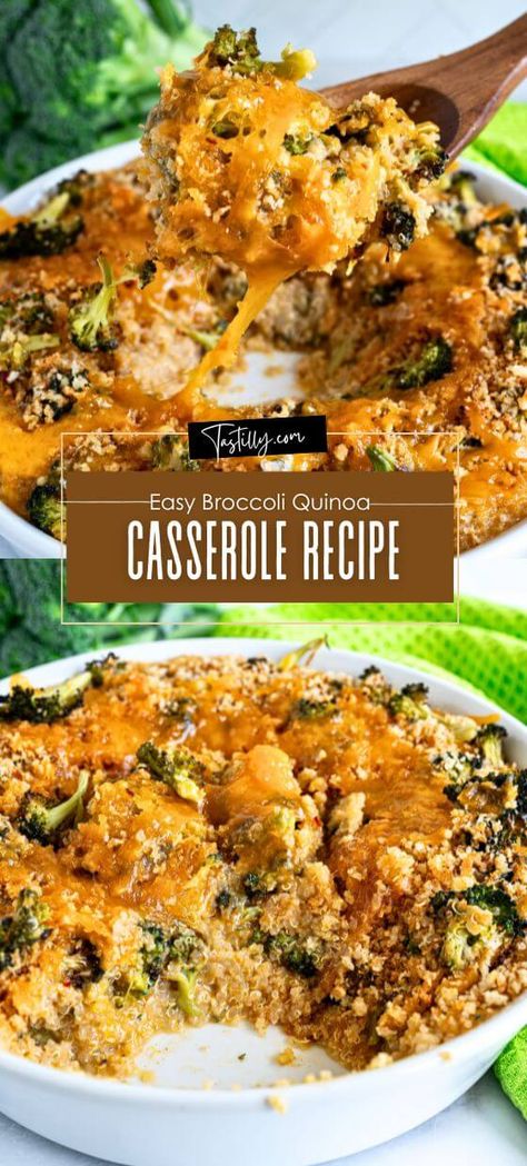 Easy Broccoli Quinoa Casserole Recipe Family Meatless Dinner Ideas, No Wheat Recipes, Quinoa Casseroles, Broccoli Quinoa Casserole, Quinoa Casserole Recipes, Broccoli Quinoa, Cook Quinoa, Quinoa Casserole, Vegetable Casserole Recipes