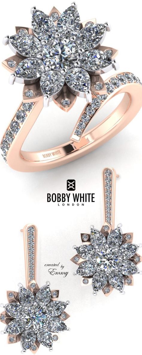 Brilliant Luxury ♦ Bobby White 'Daisy Twist' Bobby White Jewellery, Bobby White, White Jewellery, Gray Shades, White Daisy, Jewellery Ideas, Matching Jewelry, White Jewelry, Stunning Jewellery