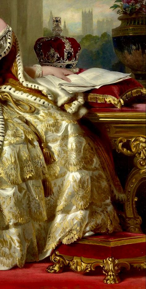 Queen Victoria Royal Portraits Painting, Victoria Wallpaper, Crown Painting, Royalty Core, Baroque Painting, Rennaissance Art, Queen Aesthetic, Royal Aesthetic, Baroque Art