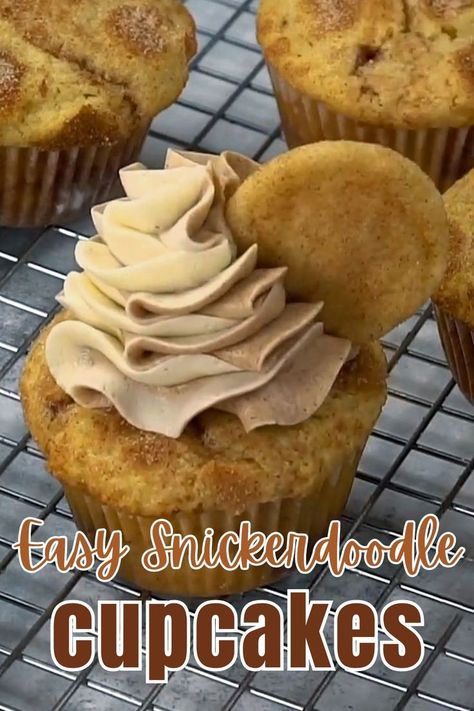 Snickerdoodle Cupcakes Best Carrot Cupcake Recipe, Moist Carrot Cake Cupcakes, Carrot Cake Cupcakes Recipe, Carrot Cupcake Recipe, Snickerdoodle Cupcakes, Cinnamon Buttercream, Moist Carrot Cake, Cookie Recipes Chewy, Carrot Cakes