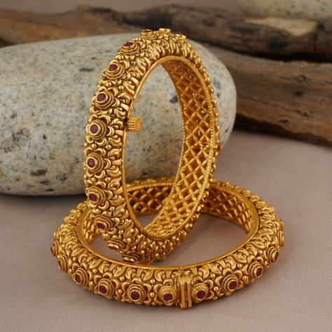 Indian openable antique gold bangle set,Artificial jewellery,Wedding,Pakistani jewellery,Indian wedding,Ruby kada,Temple jewelry,Handmade Gold Bangles For Women, Gold Jewellry, Gold Bangle Set, Modern Gold Jewelry, Bangles Set, Antique Bridal Jewelry, Gold Pendant Jewelry, Gold Plated Bangles, Bridal Bangles