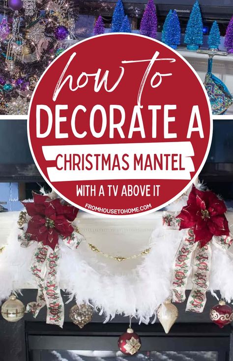 Christmas Mantel Decorations With Tv Above, Christmas Mantel With Candles, Christmas Mantel Decorating Ideas With Tv Above, Christmas Decor Ideas Mantel With Tv, Christmas Mantle With Tv Above Fireplace, Christmas Decor For Mantle With Tv, Decorate Mantle With Tv Above It, Christmas Mantle Ideas With Tv, Christmas Mantels With Tv Above