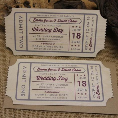 20+ wooden printed wedding ticket Invitation (Stars) - wooden invites, wooden wedding invites, perso Wedding Ticket, Disney Wedding Invitations, Printed Wedding Invitations, Wooden Wedding Invitations, Ticket Wedding Invitations, Wood Wedding Invitations, Wood Invitation, Custom Pencils, Personalized Pencils