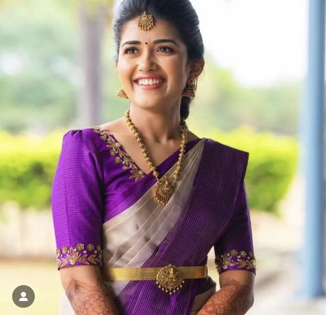 Embroidery Silk Blouse Designs, Simple Work For Pattu Blouses, Seemantha Hairstyle, Purple Silk Blouse Designs, Violet Blouse Designs, Violet Blouse Designs For Saree, Purple Blouse Work Designs, Simple Silk Saree Blouse Designs, Simple Aari Work Blouse Design For Pattu Saree