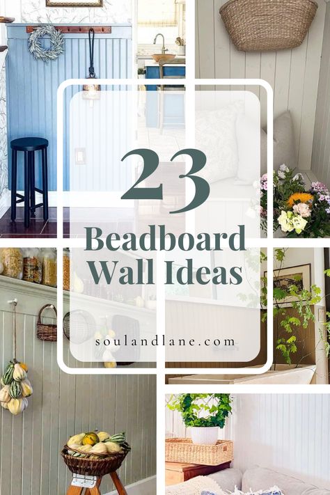 Discover the versatility of beadboard walls with creative ideas that go beyond your imagination. Explore innovative uses and styles of this classic material that enhance the character of your spaces. Click through to find inspiration for incorporating beadboard into your decor in unexpected and charming ways. Bead Board Decorating Ideas, Home Office With Beadboard, Wallpaper Over Beadboard, Bead And Batten Wall Bedroom, Beadboard In Kitchens, Updating Beadboard Wainscoting, Natural Wood Beadboard Walls, Bead Board Wallpaper Ideas, Bead Board Kitchen Wall