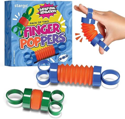 Amazon.com: Finger Poppers Fidget Toy for Kids - Hand Exercisers Pop Tube Mini Fidget Toys - Sensory Toy for Girls and Boys - Finger Strengthener and Occupational Therapy Toy - Pack of 2 : Toys & Games Pop Tube, Hand Exercisers, Therapy Toys, Tactile Stimulation, Cool Fidget Toys, Sensory Stimulation, 90s Childhood, Toy For Kids, Xmas Ideas