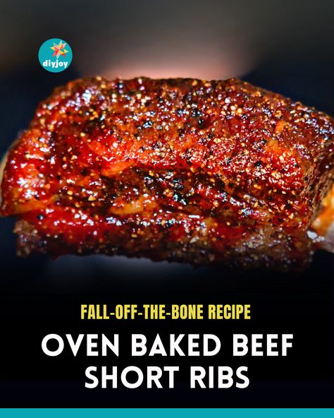 Easy Oven Baked Beef Short Ribs Baked Beef Short Ribs, Beef Short Rib Recipes Oven, Beef Ribs In Oven, Beef Short Ribs Oven, Short Ribs In Oven, Best Short Rib Recipe, Short Rib Recipes Oven, Baked Beef Ribs, Ribs Recipe Oven