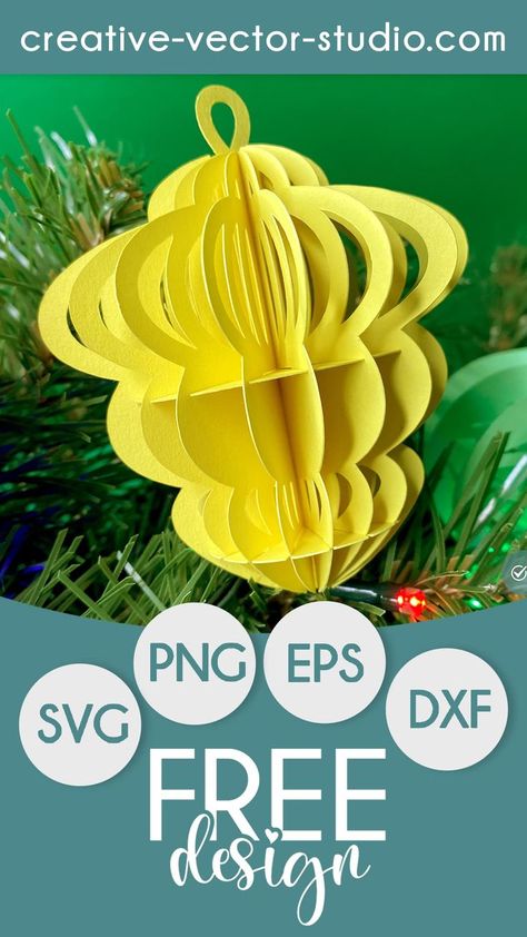 3d Birthday Cake, Christmas Orniments, Christmas Ornament Template, Cricut Christmas Ideas, Ornament Template, Christmas Paper Crafts, 3d Svg, 3d Paper Crafts, 3d Christmas