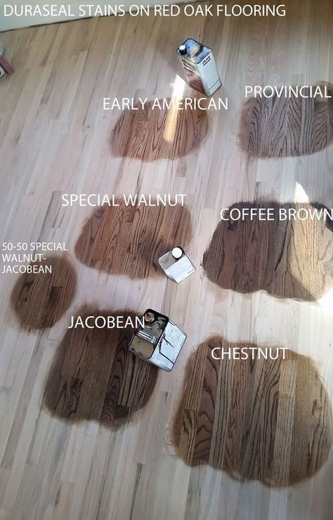 How to tone down orange tones on red oak floor using stain Stain On Red Oak, Duraseal Stain, Red Oak Wood Floors, Hardwood Floor Stain Colors, Oak Floor Stains, Floor Stain Colors, Wood Floor Stain Colors, Wood Floor Colors, Wood Floor Texture