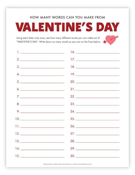 Valentines Day Activities For Teens, How Many Words Can You Make Game, Valentines Day School Activities, Valentine’s Day Activities, Galentines Night, Valentine's Games, Church Valentines, Vday Party, Valentines Writing