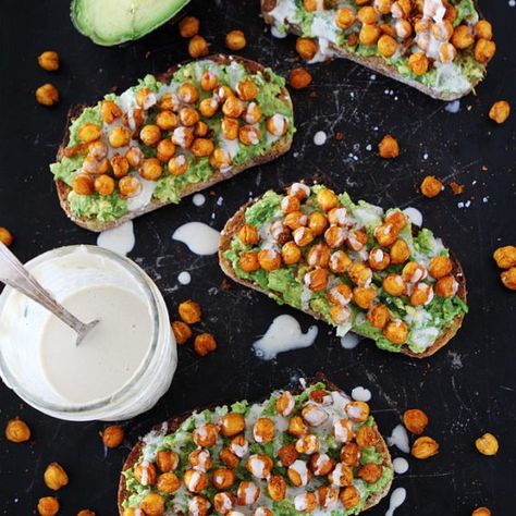 Roasted Chickpea Avocado Toast Recipe High Protein Vegan Breakfast, Chickpea Avocado, Fancy Toast, Roasted Chickpea, Vegan Breakfasts, Avocado Toast Recipe, High Protein Vegan Recipes, Plant Based Breakfast, High Protein Vegan