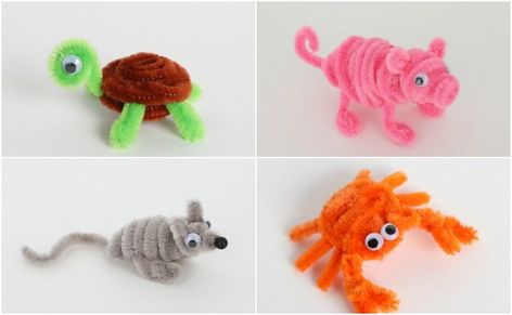 DIY Easy Pipe Cleaner Animals Fun Craft for Kids Pipe Cleaner Animals, Pipe Cleaner Art, Diy Pipe, Pipe Cleaner Crafts, Fun Arts And Crafts, Kids Imagination, Animal Crafts For Kids, Crafts For Kids To Make, Craft Lovers