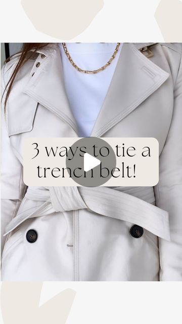 Ingrid Sawyer on Instagram: "3 simple tying hacks you can use on your trench coat belt or any coat belt! 🧥 ⁣ ⁣ Looks a bit neater and adds some interest as compared to the typical knot tie 👌 ⁣ Have you tried any of these before?! ⁣ ⁣⁣⁣⁣ #hack #trenchcoat #howto #tying #coattie #ootd #outfitinspiration #outfitinspo #styleinspiration #styleinspo #personalstylist #asistylist #melbournepersonalstylist #styledbysawyer" Trench Coat Tie, Trench Coat Tie Belts, How To Tie A Coat Belt, Tying Hacks, Trench Coat Belt, Coat Belt, Knot Tie, Tie Knots, Have You Tried