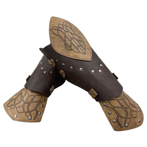 PRICES MAY VARY. SUPER COOL DESIGN- Fantasy Elf Warrior Arm Guards. This meticulously crafted premium faux leather wrist guard presents a fantastically whimsical design inspired by the veins of the world's leaves. GRADE FAUX LEATHER- Handcrafted with the atmosphere of the times, premium faux leather but has the feel of genuine leather, cheaper and more protective than genuine leather. We love animals and all the living kinds! ADJUSTABLE- One size for all. Fits your actual arm size, easy to adjus Viking Diy, Armor Gloves, Fantasy Elf, Leather Gauntlet, Arm Guards, Elf Warrior, Wrist Guard, Arm Guard, Leather Armor