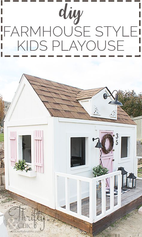 Diy Outdoor Playhouse, Outdoor Kids Playhouse, Backyard Playset, Childrens Playhouse, Outdoor Playhouse, Playhouse Plans, Diy Playhouse, Backyard Playhouse, Diy Farmhouse Style