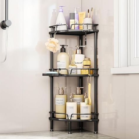 Amazon.com: Consumest 3 Tier Corner Shower Caddy Stand with Soap Holder, Standing Tall Floor Shower Stand with Adjustable Feet & 4 Hooks, Shower Shelf Rack Storage Organizer for bathroom : Home & Kitchen Shower Corner Shelf, Bathroom Corner Shelf, Shower Organizer, Corner Shower Caddy, Standing Shower, Tidy Bathroom, Shower Rack, Shower Shelf, Shower Storage