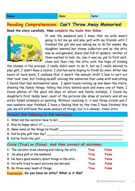 Grade 4 Reading Comprehension Worksheets, 7th Grade Reading, Esl Reading Comprehension, Middle School Reading Comprehension, Writing Comprehension, Teaching Reading Comprehension, Esl Reading, English Quiz, Reading Comprehension Lessons