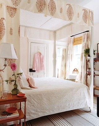 . Low Ceiling Decor, Soothing Paint Colors, House Beautiful Magazine, Beautiful Bed, Eclectic Bedroom, Four Poster, Bed Canopy, Classic Bedroom, Bedroom Paint Colors