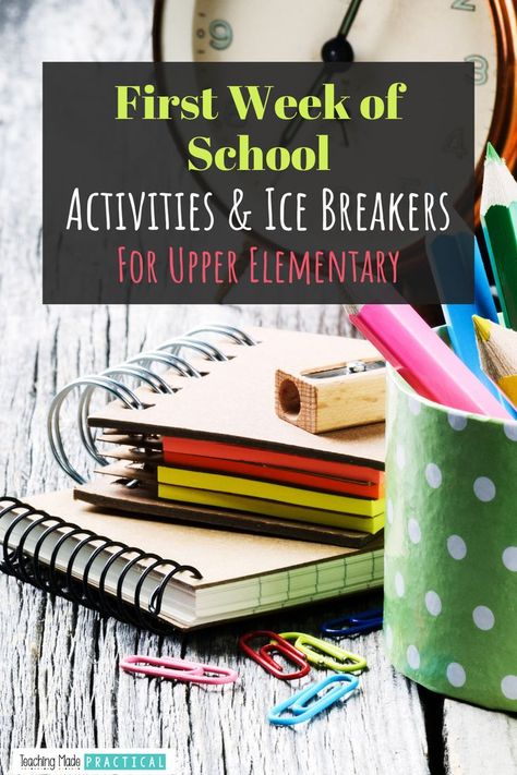 The Best Back to School Activities and Ice Breakers for Upper Elementary Classrooms Middle School Icebreakers, First Week Of School Activities, 4th Grade Activities, School Icebreakers, First Week Activities, 5th Grade Activities, Middle School Activities, First Day Activities, First Week Of School Ideas