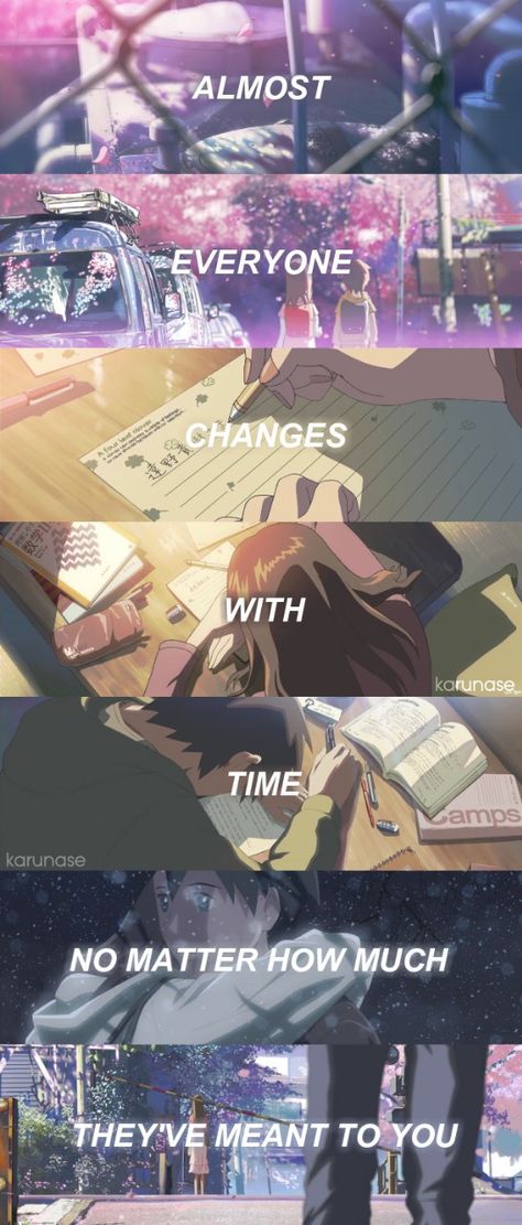 "Almost everyone changes with time no matter how much they've meant to you.." || Anime: 5 Centimeter per Second - 5cm/s (2007) || Edited by Karunase || karunase.tumblr.com 5 Centimeters Per Second Aesthetic, 5cm Per Second Quotes, Everyone Changes With Time Quotes, Change Aesthetic Art, 5 Centimetres Per Second Wallpaper, 5 Centimeters Per Second Quotes, Five Centimetres Per Second, 5 Cm Per Second Wallpapers, 5 Centimeters Per Second Wallpapers