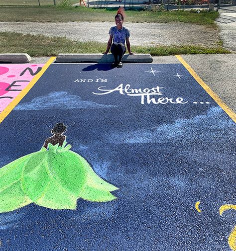 Princess And The Frog Senior Parking, Tiana Senior Parking Spot, Princess Tiana Senior Parking Spot, Princess And The Frog Senior Parking Spot, Princess Tiana Parking Spot, Parking Lot Senior Painting, Fun Parking Spot Ideas, Tiana Parking Spot, Cute Parking Spot Paintings Senior