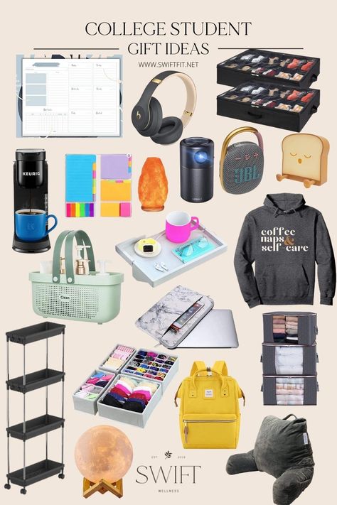 best gift ideas for college students Gifts For Uni Students, College Student Gift Ideas, Gift Ideas For College Students, Gifts For College Boys, College Basket, High School Graduation Gift Ideas, Gift For College Student, Gifts For College Students, University Dorm