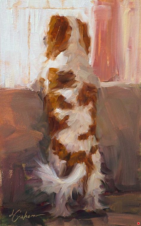 Composition Painting, Spaniel Art, 강아지 그림, Canine Art, A Level Art, Aesthetic Painting, Art Masters, Arte Animal, Traditional Paintings