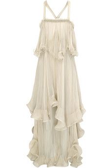 Chloé Silk-chiffon tiered ruffle dress/ greek goddess Pink Pleated Dress, Pink Evening Gowns, Pink Long Dress, Chloe Dress, Silk Chiffon Dress, Tiered Ruffle Dress, Chiffon Gown, Gorgeous Gowns, Mode Inspiration