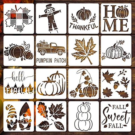 Autumn Stencils, Thanksgiving Window Decorations, Thanksgiving Stencils, Pumpkin Painting Stencils, Fall Stencils, Diy Crafts Home Decor, Glass Stencil, Diy Crafts Home, Stencils For Wood Signs