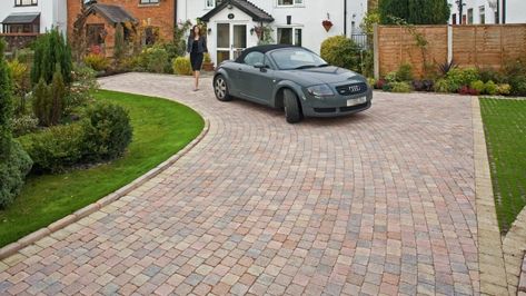 Driveway Block Paving | Block Paving Bricks | Marshalls Front Driveway Ideas, Front Garden Ideas Driveway, Tarmac Driveways, Block Paving Driveway, Driveway Blocks, Garden Ideas Driveway, Cobblestone Driveway, Brick Driveway, Resin Driveway