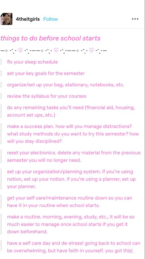 How To Prep For Back To School, School Starting Tomorrow, Things To Get Done Before School Starts, How To Mentally Prepare For School, What To Do 2 Weeks Before School, Things To Do A Week Before School, Things To Do The Week Before School, Back To School College Aesthetic, Pov School Starts Soon