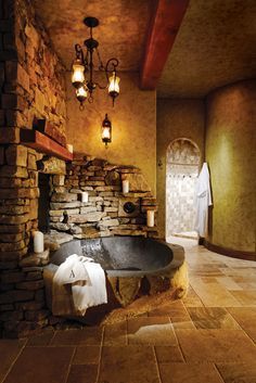 Rustic Homes of the Year Rustic Bathroom Designs, Stone Bathroom, Rustic Bathrooms, Dream Bathrooms, Rustic Bathroom, Dream Bathroom, Bath Tub, House Goals, Cabin Homes