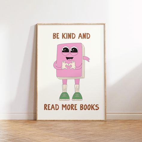 Read More Books Print, Classroom Wall Decor, English Classroom Decor, Reading Posters, Playroom Wall Art, School Library Art, Childrens Book by CloverAndQuill on Etsy Classroom Decor Reading, Wall Art School, English Classroom Decor, Uplifting Phrases, Reading Posters, Classroom Wall Decor, Character Making, Library Art, Read More Books