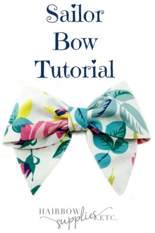 Fabric Bow Tutorial, Accessories Tutorial, Easy Hair Bows, Accessories 2020, Bow Diy, Sailor Bow, Hair Bow Tutorial, Fabric Hair Bows, Bow Tutorial