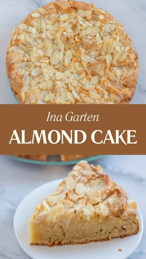 Ina Garten Almond Cake Persian Almond Cake, Almond Extract Desserts, Avocado Oil Cake, Dessert Recipes Using Almond Flour, Almond Ricotta Cake Recipe, Recipes Using Almond Extract, Dutch Almond Cake, Almond Flour Cakes Recipes, Almond Baking Recipes