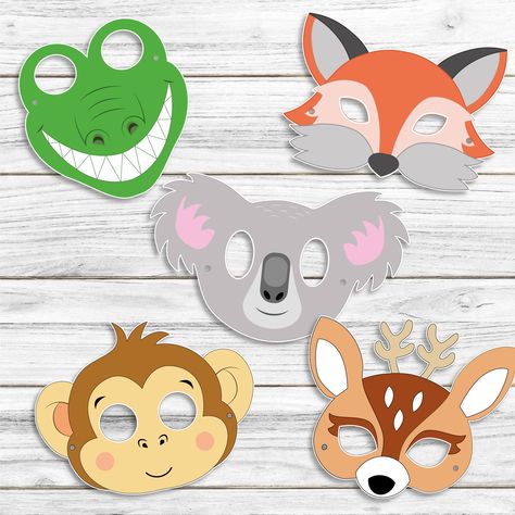 Excited to share the latest addition to my #etsy shop: Wild Animal Masks, forest animal paper mask, Animal Birthday Party,Woodland Forest Animals, Printable Masks, Fox Mask, Bear Mask, Lion Mask https://etsy.me/301N45v #birthday #halloween #kidsbirthdayparty #papercraf Animals Face Mask For Kids, Animal Face Mask Craft, Animals Masks For Kids Crafts, Lion Masks For Kids, Diy Cat Mask, Paper Masks For Kids, Masks Diy Kids, Animal Masks Craft, Animals Mask