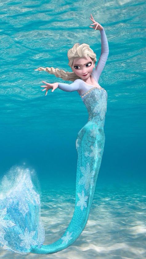 Mermaid Elsa Frozen And Elsa, Elsa Mermaid, Walt Disney Princesses, Elsa Cosplay, Disney Princesas, Frozen Sisters, Frozen Wallpaper, Jack Frost And Elsa, Disney Frozen Elsa Art