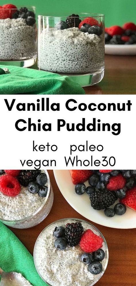 Chia Pudding Keto, Whole30 Vegan, Coconut Chia Pudding, Coconut Chia, Breakfast Low Carb, Chia Seed Recipes, Boiled Egg Diet Plan, Chia Pudding Recipes, Diet Breakfast Recipes