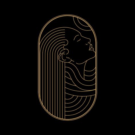 Female Art Deco | Behance Pinturas Art Deco, Art Deco Logo, Art Deco Tattoo, Art Deco Design Graphics, Pola Macrame, Professional Logo, Line Art Drawings, 로고 디자인, Art Deco Design