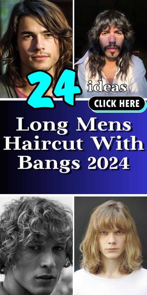 Looking for a new hairstyle for him? Check out the latest men's haircuts with long bangs for 2024. Trendy styles that combine elegance with a modern twist Mens Long Hair With Bangs, Men Haircut With Bangs, Haircuts With Long Bangs, Long Hair Volume, Guy Haircuts, Long Haircuts With Bangs, Haircuts Long, Layered Haircuts With Bangs, Guy Haircuts Long