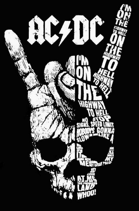 Acdc Art, Metal Posters Art, Acdc Logo, Rock Poster Art, Rock Band Logos, Rock N Roll Art, Rock Band Posters, Heavy Metal Art, Highway To Hell