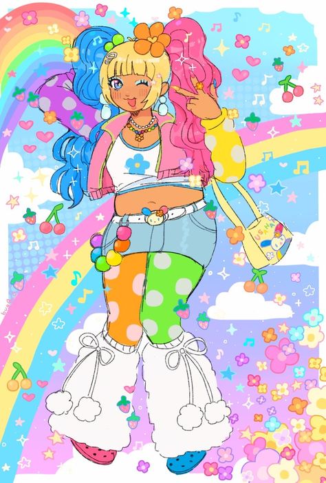 oc by @scorpibot art by @505core Decora Art, Arte Inspo, Cute Art Styles, Kawaii Art, Sketchbook Art Inspiration, Gyaru, Funky Art, Art Block, Cartoon Art Styles