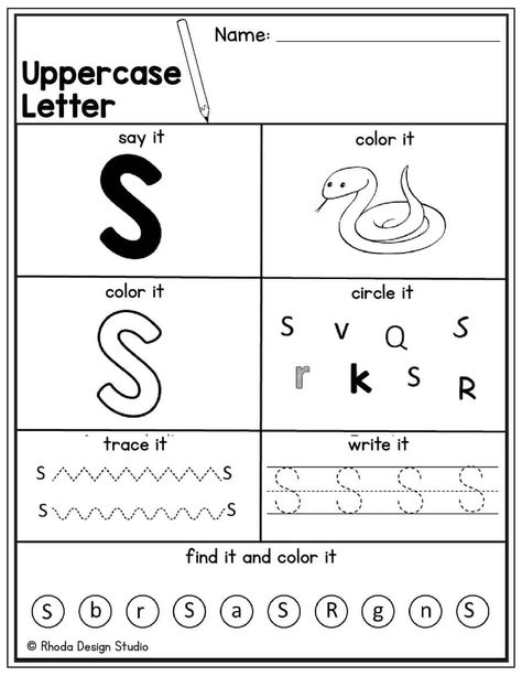 Letter S Coloring Pages Letter S Activities For Preschool Crafts, Letter S Worksheets For Preschool, Letter S Preschool, Letter S Activities For Preschool, Letter S Worksheet, S Worksheet, Toddler Homeschool Activities, Letter S Activities, Letter S Worksheets