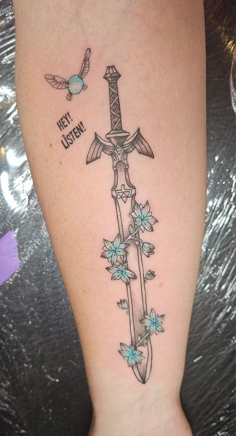 Loreen Tattoo, Anime Sleeve, Swords Tattoo, Seven Swords, Zelda Tattoo, Gamer Tattoos, Z Tattoo, Wild Tattoo, Geek Tattoo