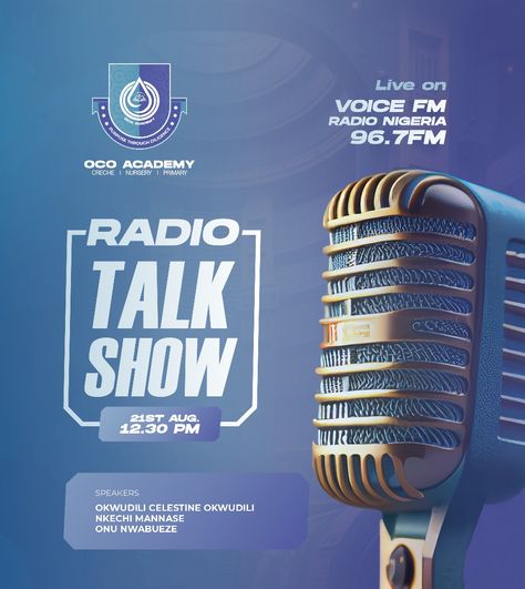 Flyer Design Radio Podcast Design, Radio Talk Show Flyer Design, Radio Background Design, Radio Show Flyer, Talk Show Flyer Design, Podcast Design Graphics, Music Flyer Design, Show Flyer Design, Podcast Design