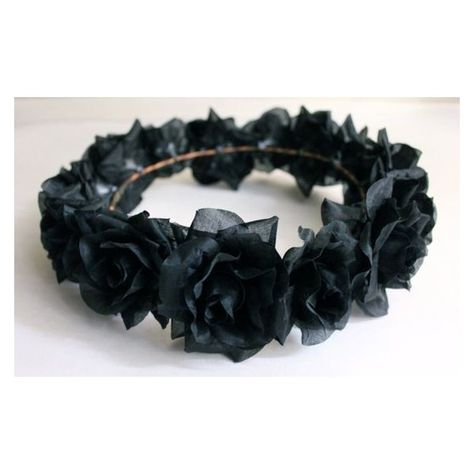 Black Flower Crown, Gothic Flower Crown, Black Flower Headband, Rave... ❤ liked on Polyvore featuring accessories, hair accessories, hats, goth hair accessories, rose hair accessories, rose flower crown, flower crown headband and floral garland Coachella Headband, Black Flower Crown, Gothic Hair Accessories, Gothic Flowers, Flowers Crown, Rave Hair, Rose Flower Crown, Halloween Accessories Hair, Gothic Hairstyles