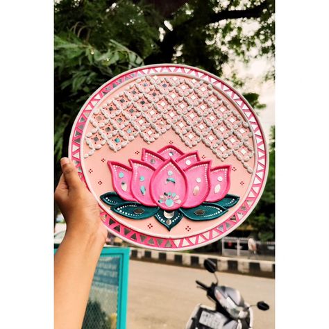 Infuse your walls with the tranquil allure of lotus lippan art, where each bloom whispers serenity and grace into your space 💖💖 Made on - 12" MDF board by @amazondotin Colours used @hobbyideasindia acrylic colours Taking orders now ✍️ DM to get yours 💌 #lippanart #lippankala #returngifts #corporategifts #festivegifts #feed #festivedecor #walldecor #wallhanging #homedecor #homedecorideas #vibrantcolors #traditionalart #culturalindia #mudandmirrorwork #mirrorart #dotmandala #mandala #smal... Lotus Lippan Art, Lippan Art Design, Mould Art, Clay Mirror, Clay Ganesha, Painted Mirror Art, Vinyl Art Paint, Painted Mirror, Color Drawing Art