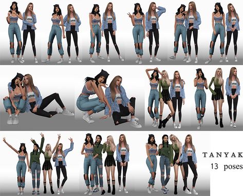 Poses Friends, Sims 4 Couple Poses, Sims Poses, Sims 4 Family, Sister Poses, Group Poses, Pose Fotografi, Model Pose, Friend Poses Photography