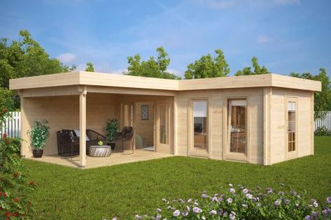 New Garden Rooms and Log Cabins for 2017 season – Summer House 24 Gardening Beginners, Garden Log Cabins, Contemporary Garden Rooms, Corner Summer House, Garden Cabins, Summer House Garden, Small Wooden House, Corner Garden, Backyard Sheds