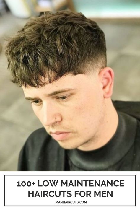 If you have thick hair, a French crop with messy bangs is the best choice for a fashionable look. It is also a perfect hairstyle for men who are looking for a low-maintenance haircut. #lowmaintenancehaircut #FrenchCrophaircut #bangstyles #menthickhair #menhairstyle #manhaircuts The French Crop Haircut, Mens Messy Crop Haircut, Texture Top Haircut Men, Mens Hairstyles Low Maintenance, Low Fade French Crop Hair Men, Men’s Cropped Hair, French Mullet Men, Textured Caesar Haircut, Long Cropped Hair